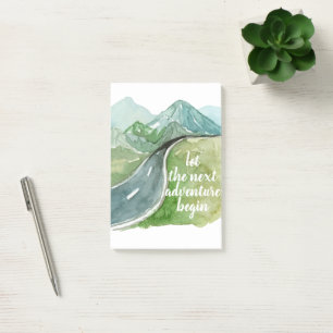 Aquarell Natur Lass Das Nächste Abenteuer Beginnen Post-it Klebezettel