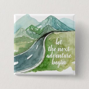 Aquarell-Natur Lasst uns das nächste Abenteuer beg Button