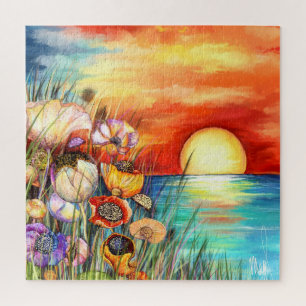 Aquarell-Natur-Sonnenaufgang-Puzzle Puzzle