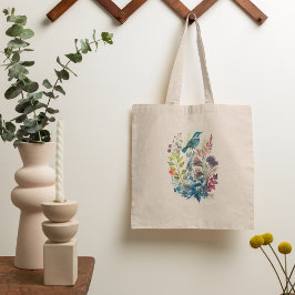 Aquarell-Natur-Volkskunst-Illustrationen Tragetasche