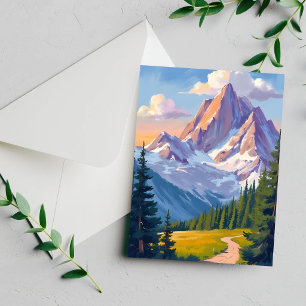 Aquarell-Naturmalerei-Gebirgskarten