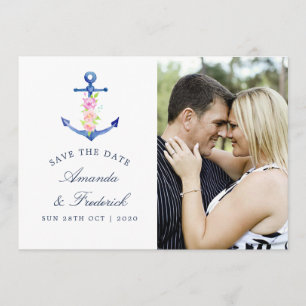Aquarell-nautisch thematisierte Hochzeit - Rettet  Save The Date