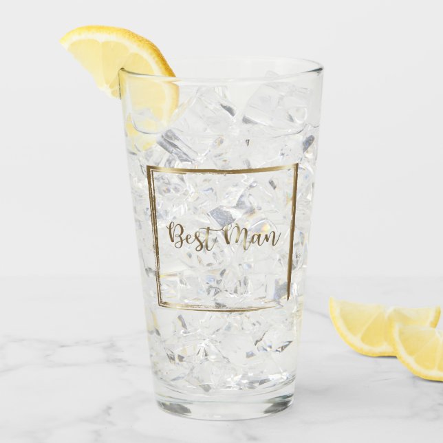 Aquarell Navy & Blush Bestman Glas (Vorderseite Ice)