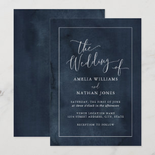 Aquarell Navy Die Hochzeit der Hochzeit Einladung