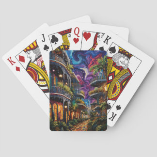 AQUARELL NEUE ORLEANS MADRI GRAS SZENEN SPIELKARTEN