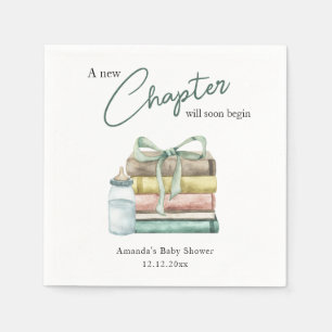 Aquarell-Neues-Kapitel-Baby-Party Serviette