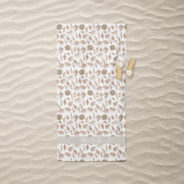 Aquarell-Neutrale Meeresmuscheln Strandtuch