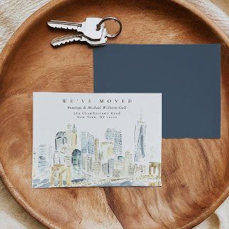 Aquarell New York City Skyline Umzug Ankündigung