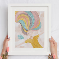 Aquarell niedlich Cartoon Mädchen. Pink Fee Fantas