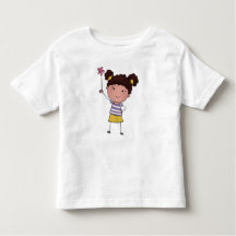 Aquarell Niedliches Strichfigur-Mädchen Rosa Blume