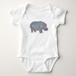 Aquarell Nilpferd Baby Strampler