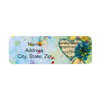 Aquarell Notenblatt Herz