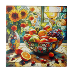 Aquarell Obst und Blume Keramik Tile Fliese