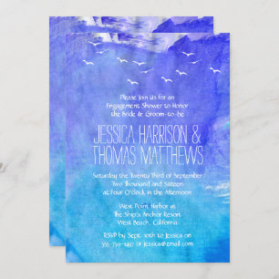 Aquarell Ocean Beach Verlobung Dusche oder Party Einladung