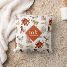 Aquarell Octopus Ocean Animes Muster Monogram