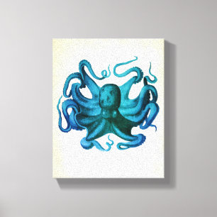 Aquarell-Oktopus-Illustration Leinwanddruck