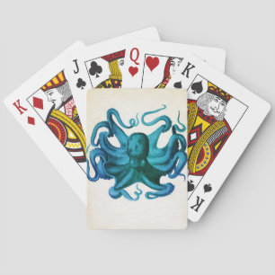 Aquarell-Oktopus-Illustration Spielkarten