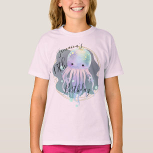 Aquarell-Oktopus-Ozean-Geburtstags-T-Shirt T-Shirt