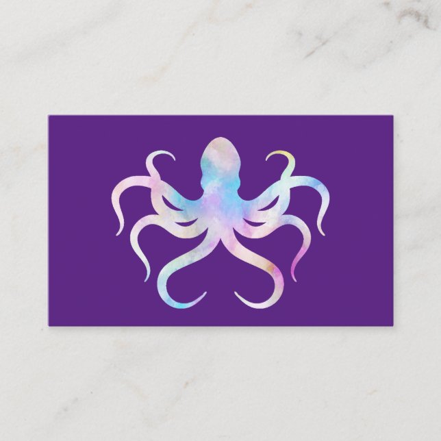 Aquarell-Oktopus Visitenkarte (Vorderseite)