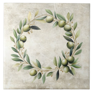 Aquarell-Olivenkranz-Textur-Imitat Fliese