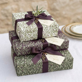 Aquarell-Olivenzweig Botanisches Geschenkpapier Set