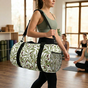 Aquarell-Olivenzweig Botanisches Muster Duffle Bag