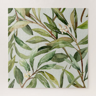 Aquarell Olivenzweige Botanik Puzzle