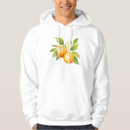 Aquarell Orange Mit Blume Hoodie
