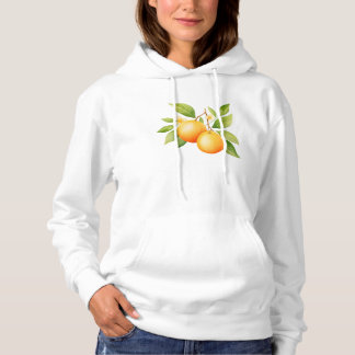 Aquarell Orange Mit Blume Hoodie