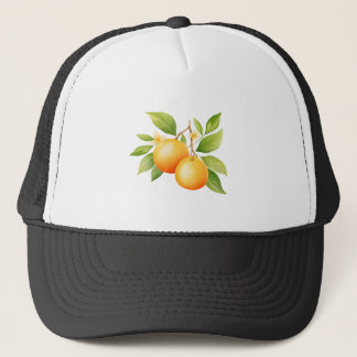 Aquarell Orange Mit Blume Truckerkappe