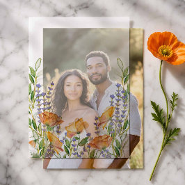 Aquarell Orange Mohn Blumen Vellum Overlay