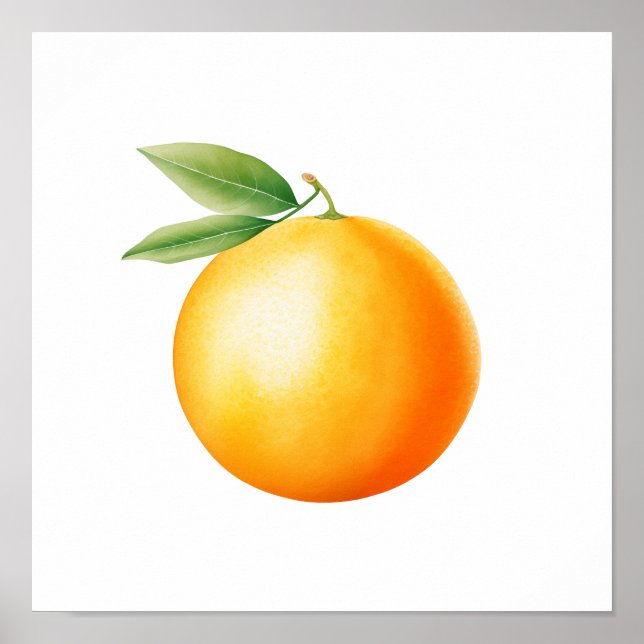 Aquarell Orange Poster (Vorne)