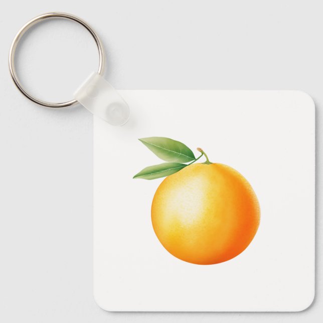 Aquarell Orange Schlüsselanhänger (Vorderseite)