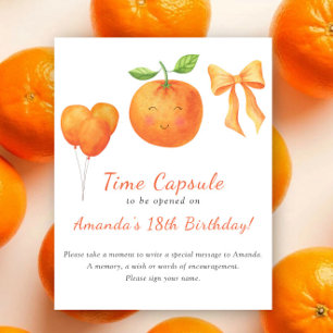 Aquarell Orange Süße Zeitkapsel 1. Geburtstag Poster