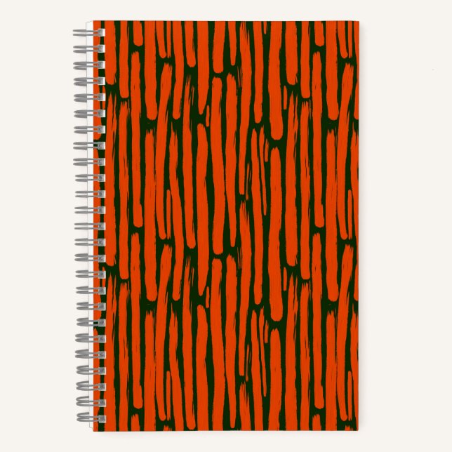 Aquarell orange vertikale Linien Notizbuch (Vorderseite)