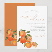 Aquarell Orange Zitrus Mittelmeer-Hochzeit
