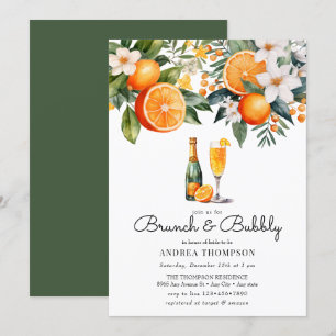 Aquarell-Orangen Brunch Dusche Einladung