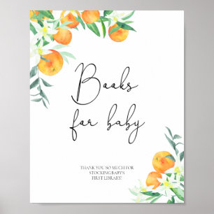 Aquarell-Orangen, Bücher für Baby Poster