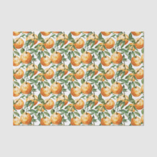 Aquarell-Orangen und Blätter Muster-Dekoupage Seidenpapier