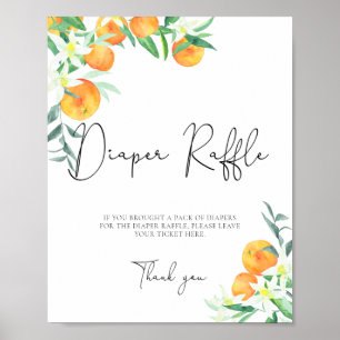 Aquarell-Orangen-Windel-Tombola Poster