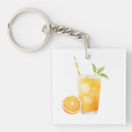 Aquarell-Orangensaft Schlüsselanhänger