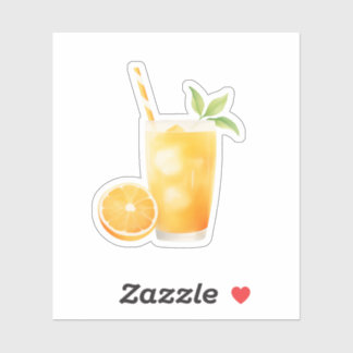 Aquarell Orangesaft Aufkleber