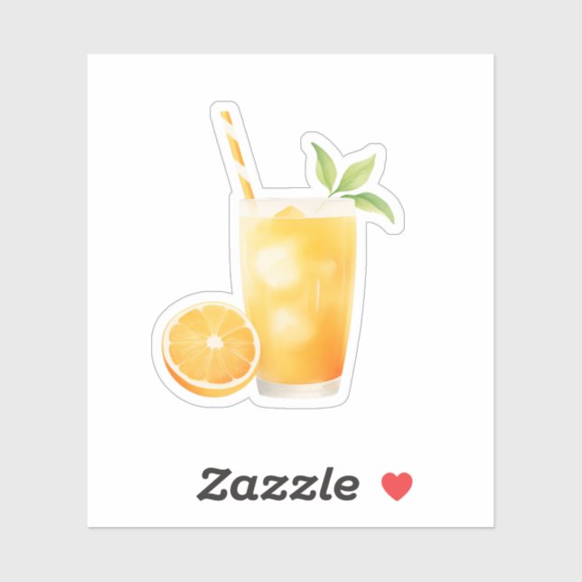 Aquarell Orangesaft Aufkleber (Blatt)