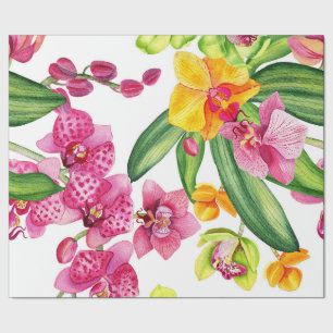 Aquarell-Orchideen-Design 18 Geschenkpapier