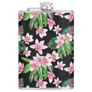 Aquarell-Orchideen-Design 27 Flachmann