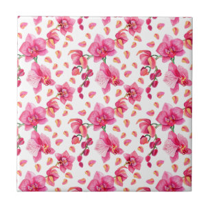 Aquarell-Orchideen Design 2 Fliese