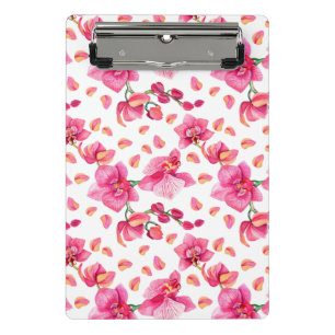 Aquarell-Orchideen-Design 2 Mini Klemmbrett