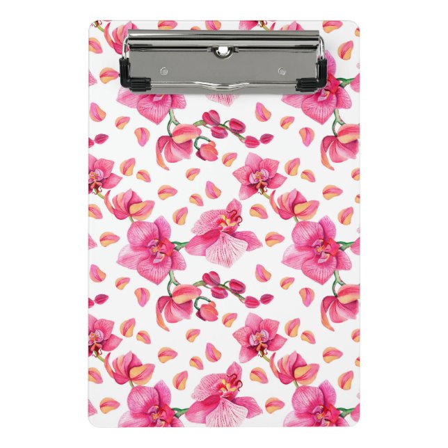 Aquarell-Orchideen-Design 2 Mini Klemmbrett (Vorderseite)