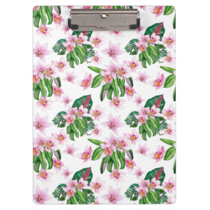 Aquarell-Orchideen-Design 30   Klemmbrett