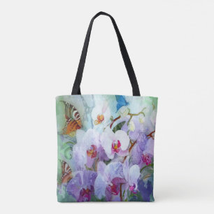 Aquarell-Orchideen u. Schmetterlinge